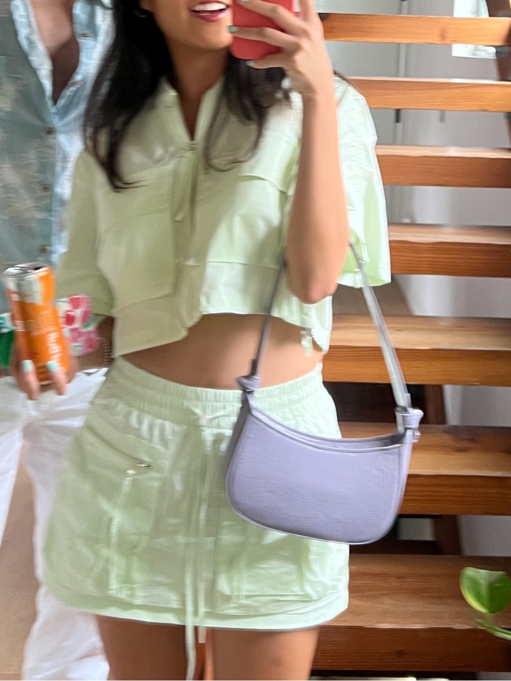 Zara Light Mint Utility Cargo Cropped Set